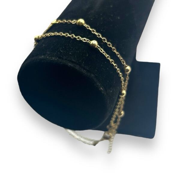 Macy's AND NOW THIS Two-Row Charm Anklet in Gold-Plate Infinity Beaded - Picture 10 of 10